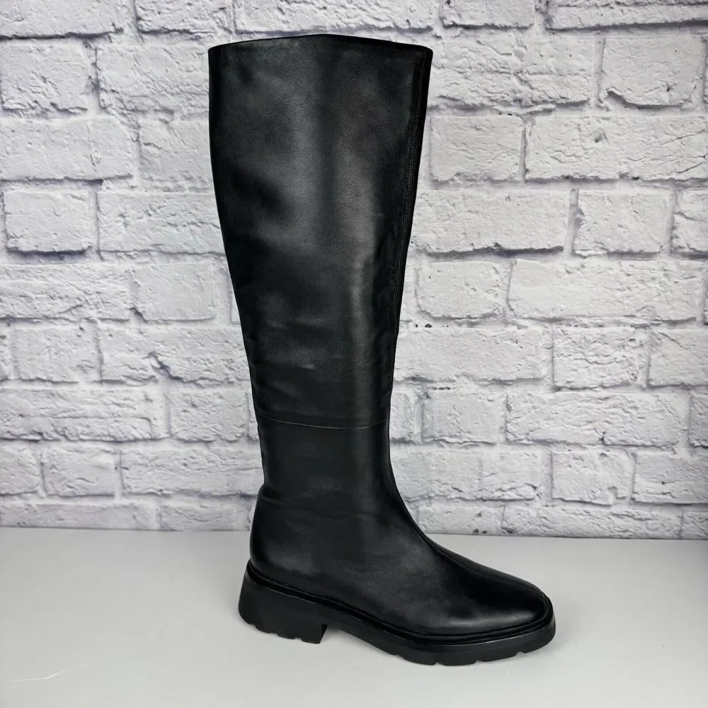 AMPUTEE ONE 1 SINGLE RIGHT Vince Rune Water Repellant Black Leather Knee Boot 9 - Picture 5 of 14